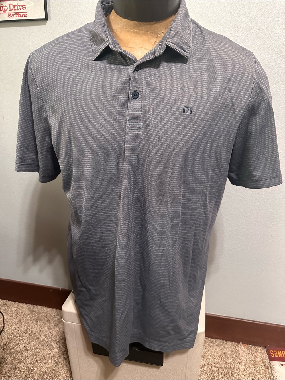 Travis Mathew Men's Short Sleeve Polo in Slate Blue